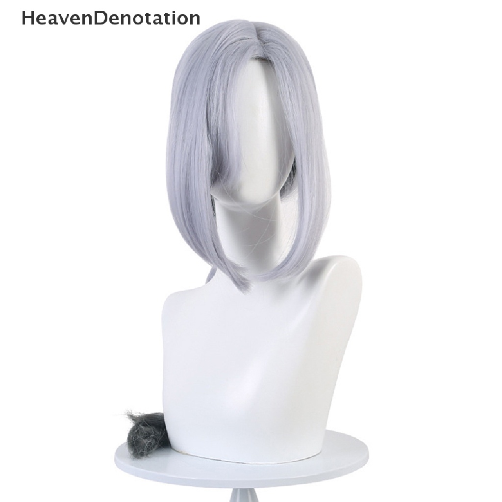 [HeavenDenotation] Game Genshin Impact Shenhe Cosplay Wig Warna Biru Putih Kepang Panjang Rambut 80cm HDV