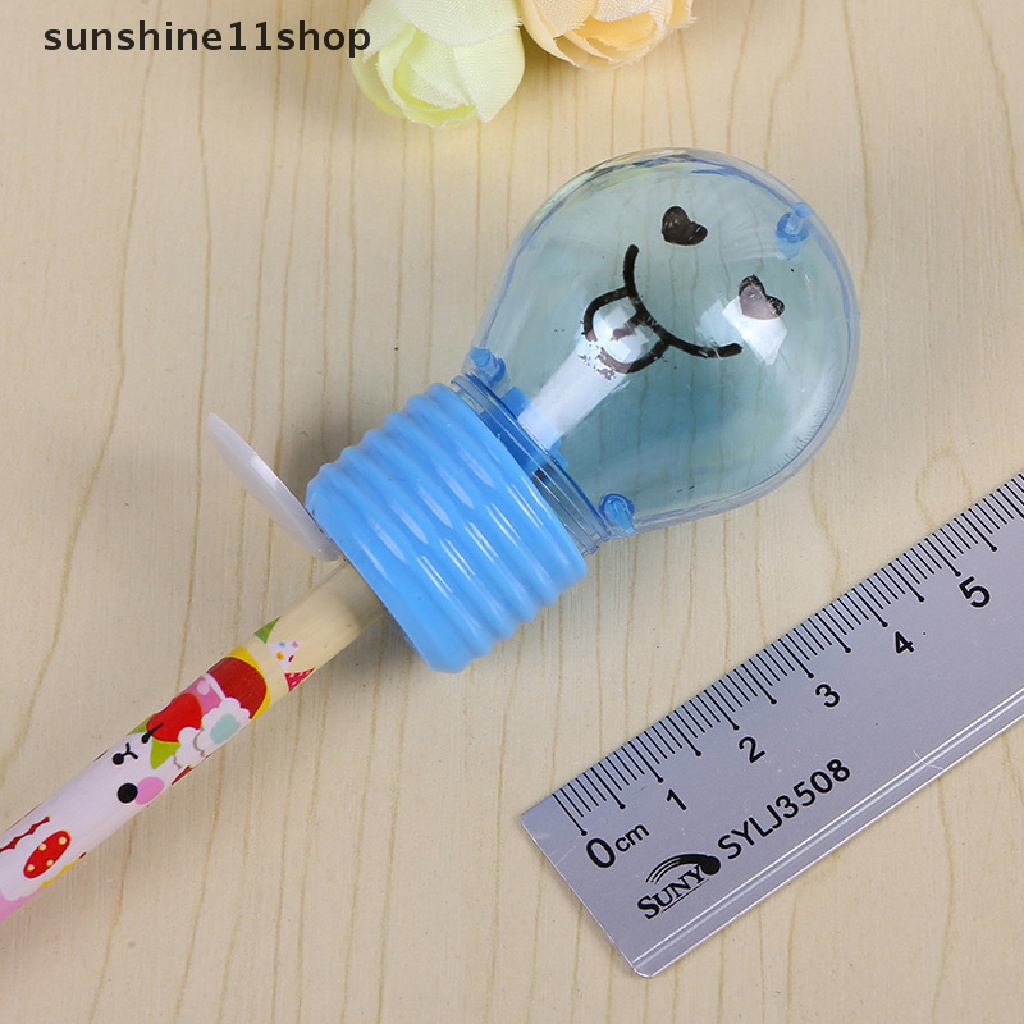 Sho Novelty Bulb Style Pencil Sharpener Kreatif Lucu Mini Lampu Bohlam Alat Pengasah Pensil Mekanik Alat Tulis Kantor Siswa Sekolah Supply Hadiah Anak N