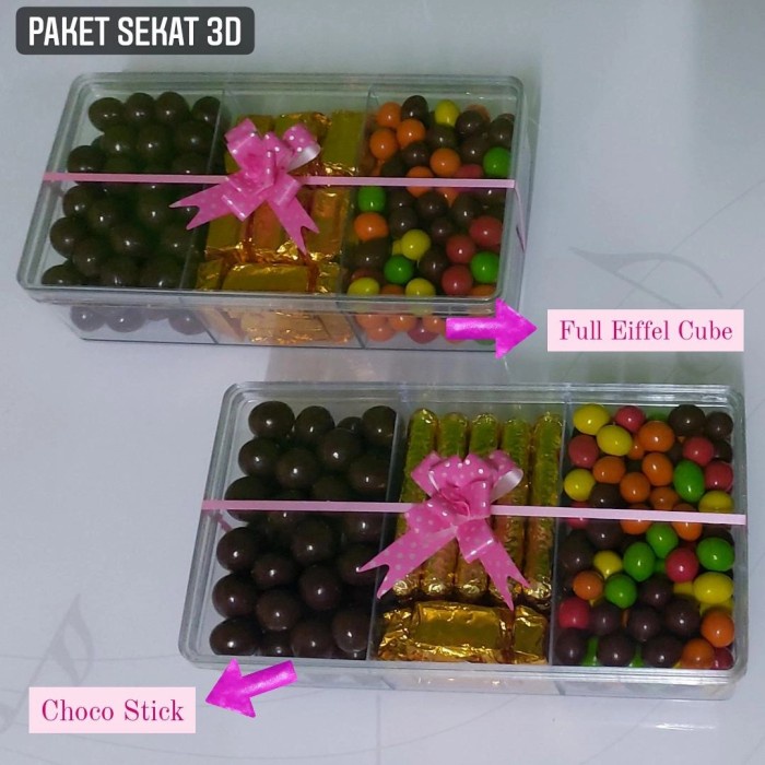 

(COD) Paket Cokelat Lebaran / Parcel coklat Mix Lagie Toples sekat 3 /3D - choco stick