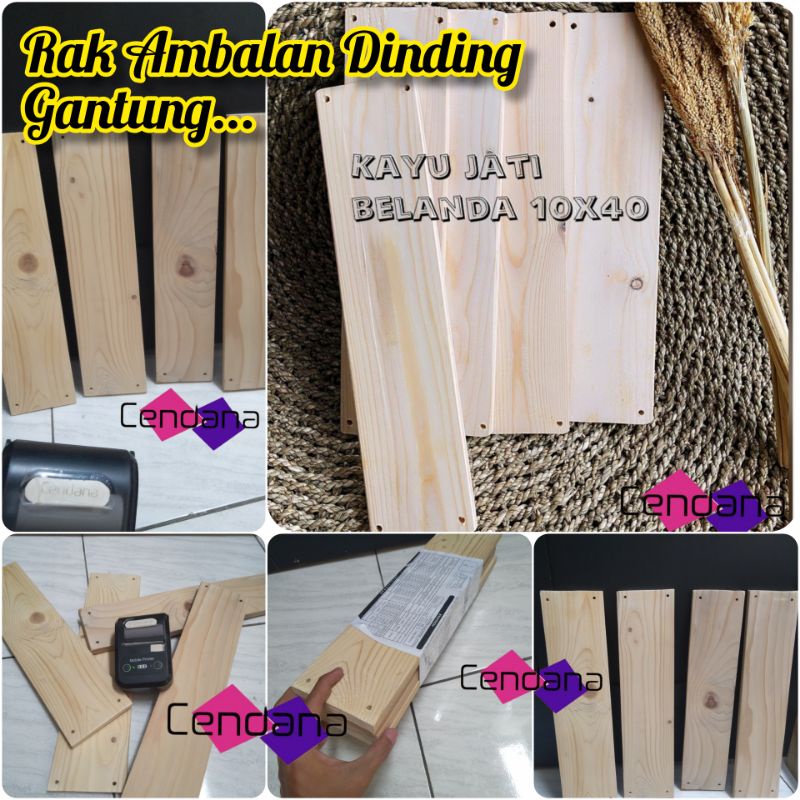 PAPAN KAYU JATI BELANDA / RAK AMBALAN DINDING / RAK GANTUNG / DEKORASI
