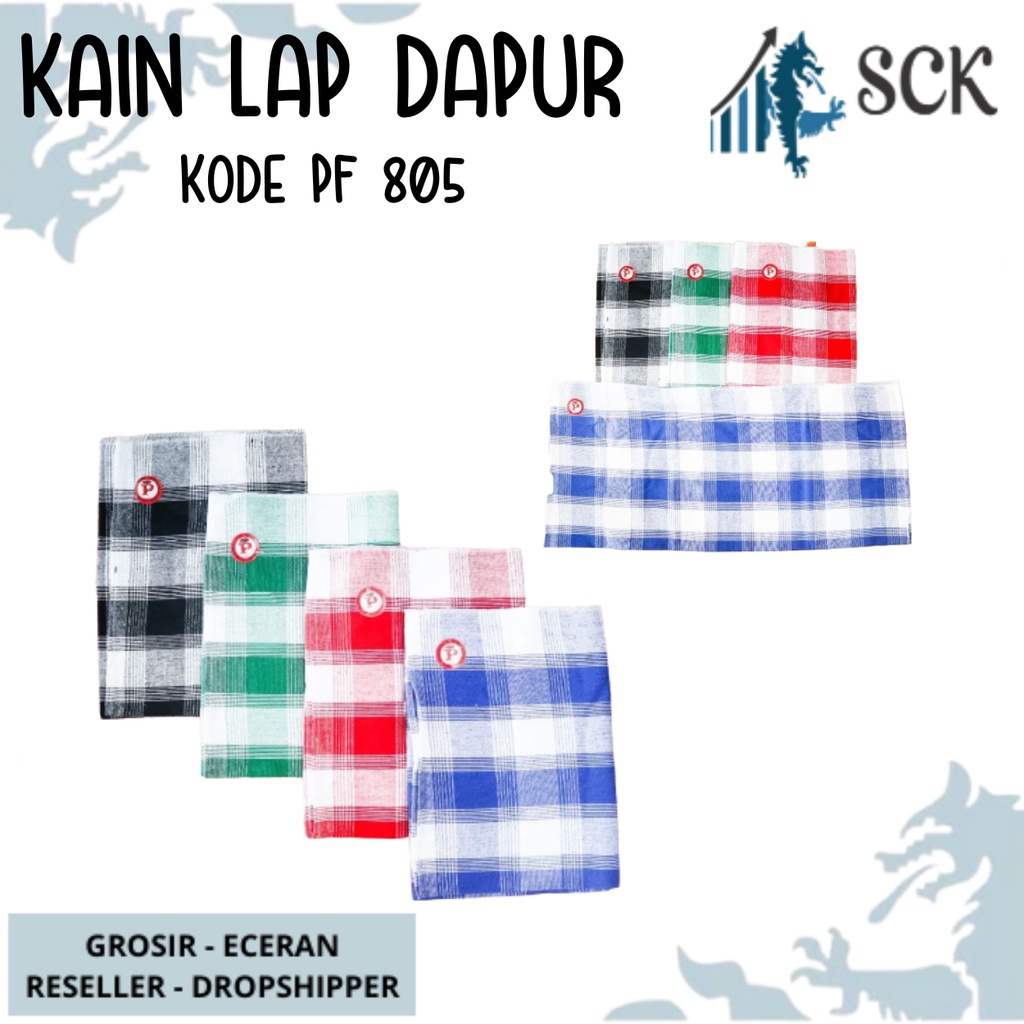 [ISI 3] Serbet CAP DAUN PF 805 / MOTIF KOTAK KAIN KATUN - sckmenwear GROSIR