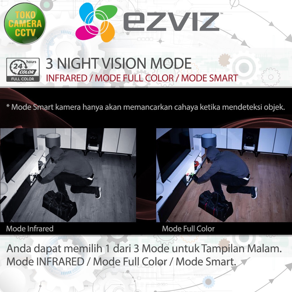 CCTV WIFI KAMERA IP CAMERA EZVIZ C3N COLOR CCTV WIRELESS OUTDOOR