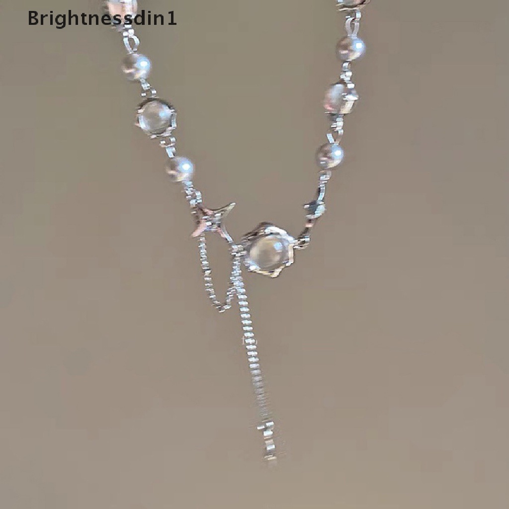 [Brightnessdin1] Bintang Indah Geometris Kristal Rantai Choker Kalung Korea Fashion Perhiasan Mengkilap Untuk Wanita Anniversary Pernikahan Butik