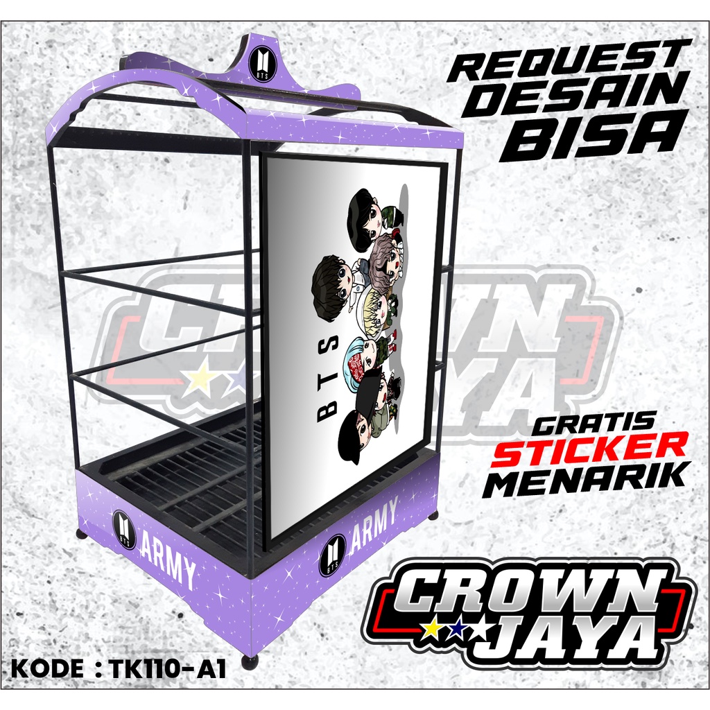 Decal Sangkar Kotak - Sangkar Kotak EBOD JAYA No 1 No 2 No 3 - Stiker Sangkar Kotak Motif ARMY BTS -