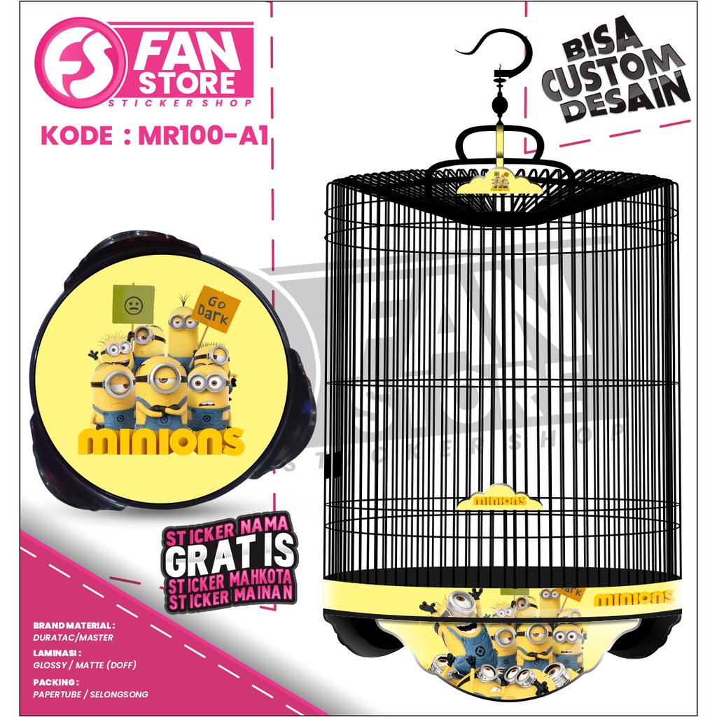 Stiker Decal Sangkar Murai Decal Kandang Burung Bulat Stiker Tebok Murai No 1 2 3