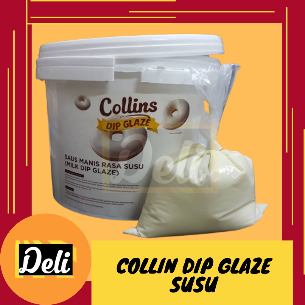 

COLLINS Dip Glaze Milky Repack 500gr / Glaze Collins Milky Timbangan 500gr