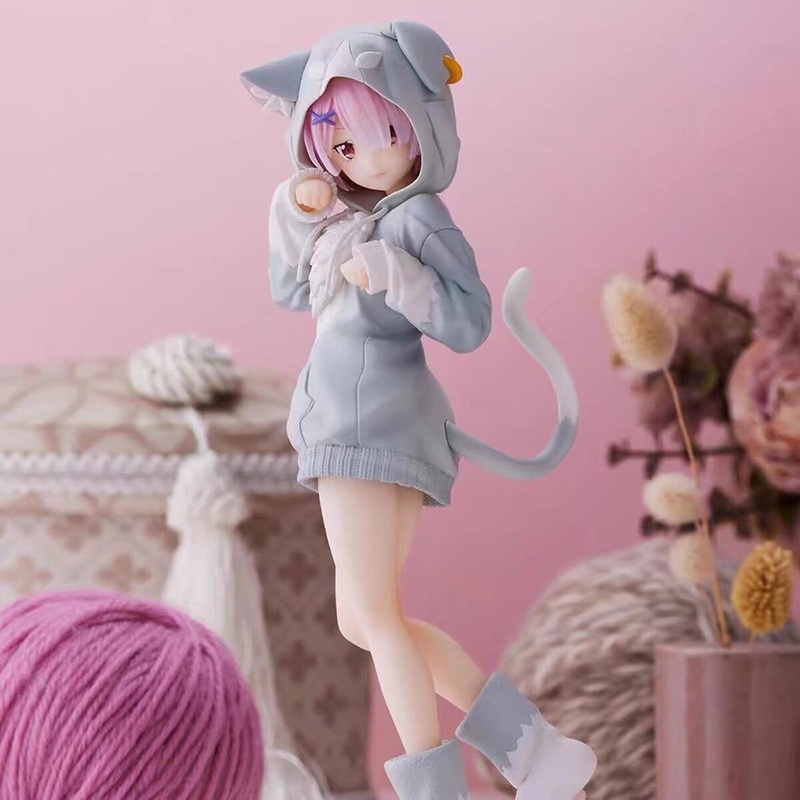 Ready Stocks Re Life In A Different World From Zero Gambar Anime Rem Ram Emilia Mainan Model Jas Kucing Abu Lucu