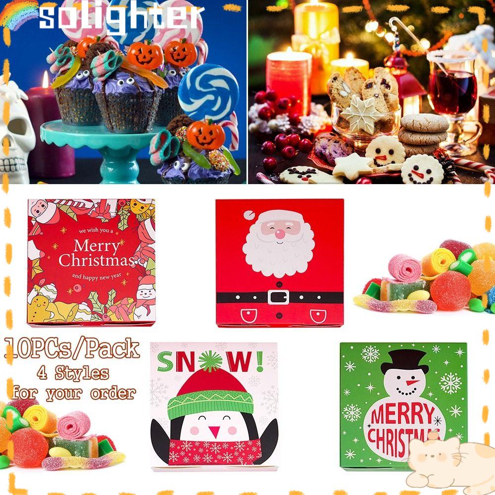 Solighter Christmas Gift Box Kado Untuk Teman Snowman Motif Rusa Merry Christmas