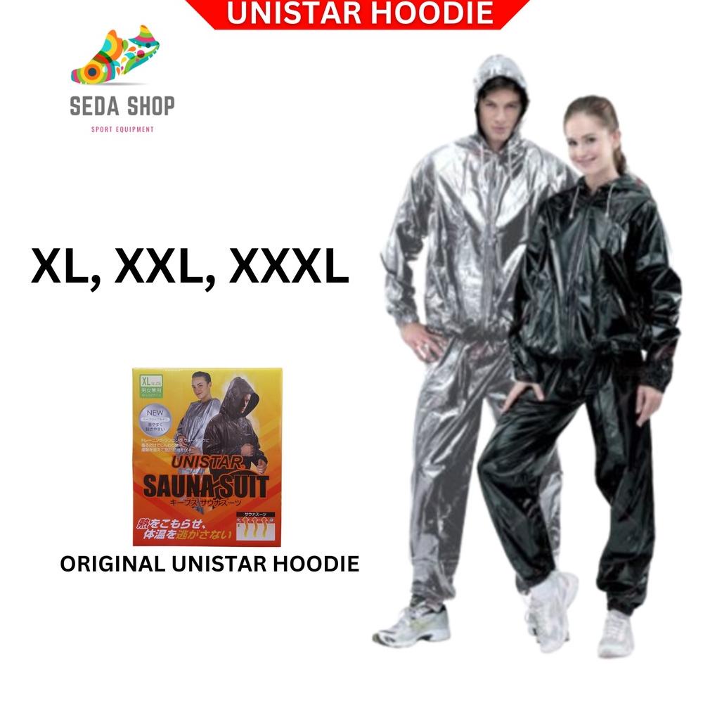 Jaket Parasut Olahraga Pria Wanita Hoodie Jumbo - Sauna Suit Unistar Hoodie Lengkap - Baju Sauna Pembakar Lemak