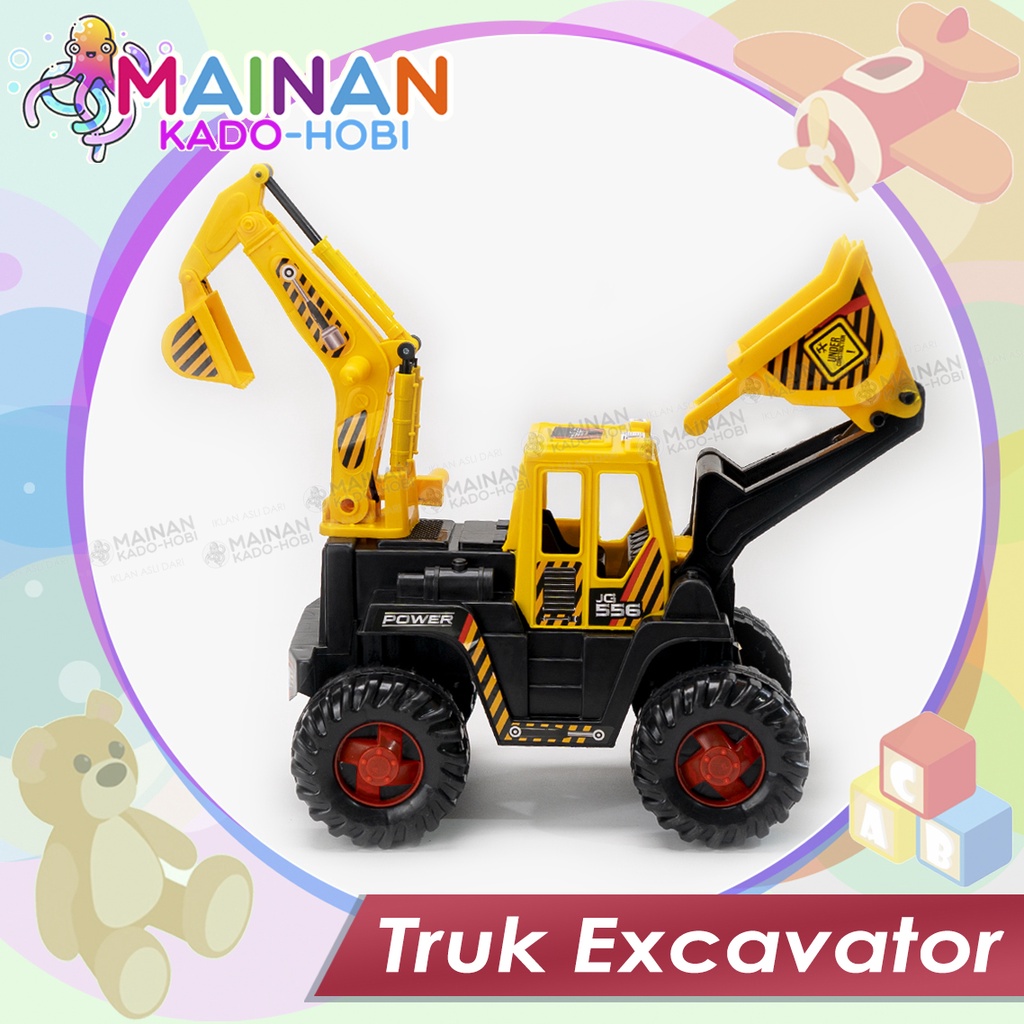 MAINAN ANAK DIY DIECAST TRUK KONSTRUKSI BEKO BULDOSER EXCAVATOR