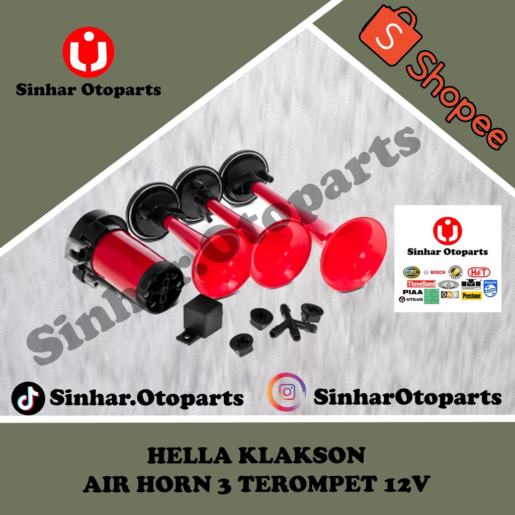 HELLA KLAKSON - AIR HORN 3 TEROMPET 12V