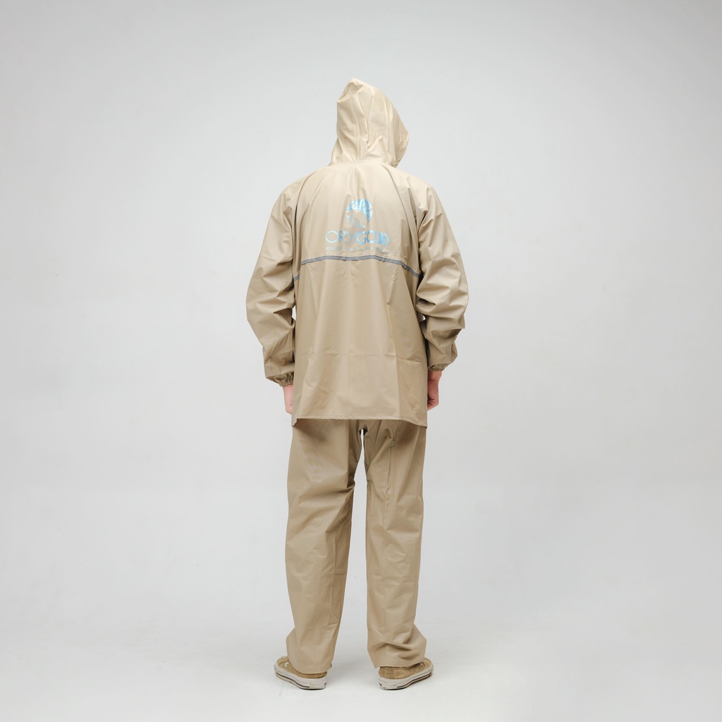 (CREAM SERIES) JAS HUJAN SET HOODIE PREMIUM ORYGO RAINCOAT (Pria &amp; Wanita) Desain Trendy Anti Rembes