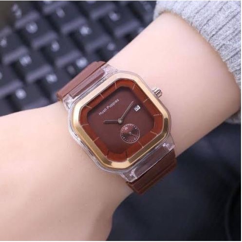 Jam Tangan Pria Wanita Rubber Segi Hush Puppies Fashion