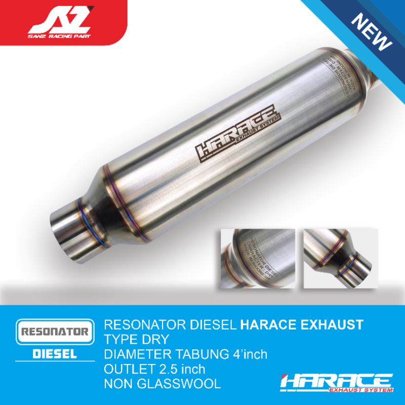 Jual RESONATOR DIESEL HARACE EXHAUST KHUSUS DIESEL INNOVA FORTUNER