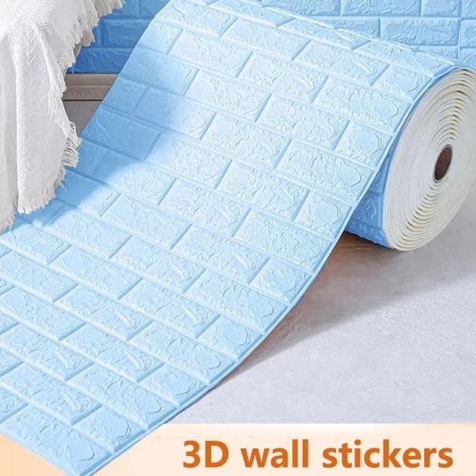 [ BISA COD ] WALLPAPER DINDING 3D Roll memanjang bata dinding foam Hot Sale 