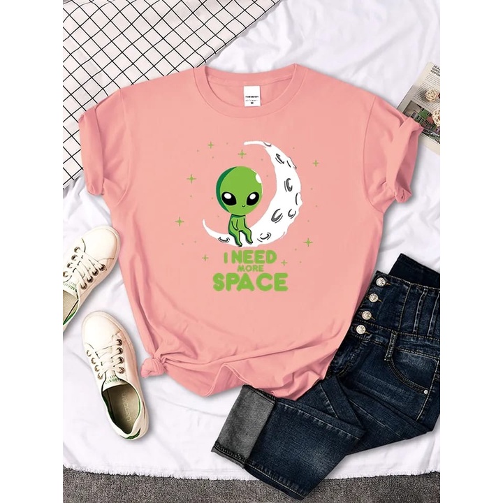 MYSTIQUE.ID-BAJU KAOS ALIEN I NEED MORE SPACE T-SHIRT LUCU KEREN DAN AESTETIC