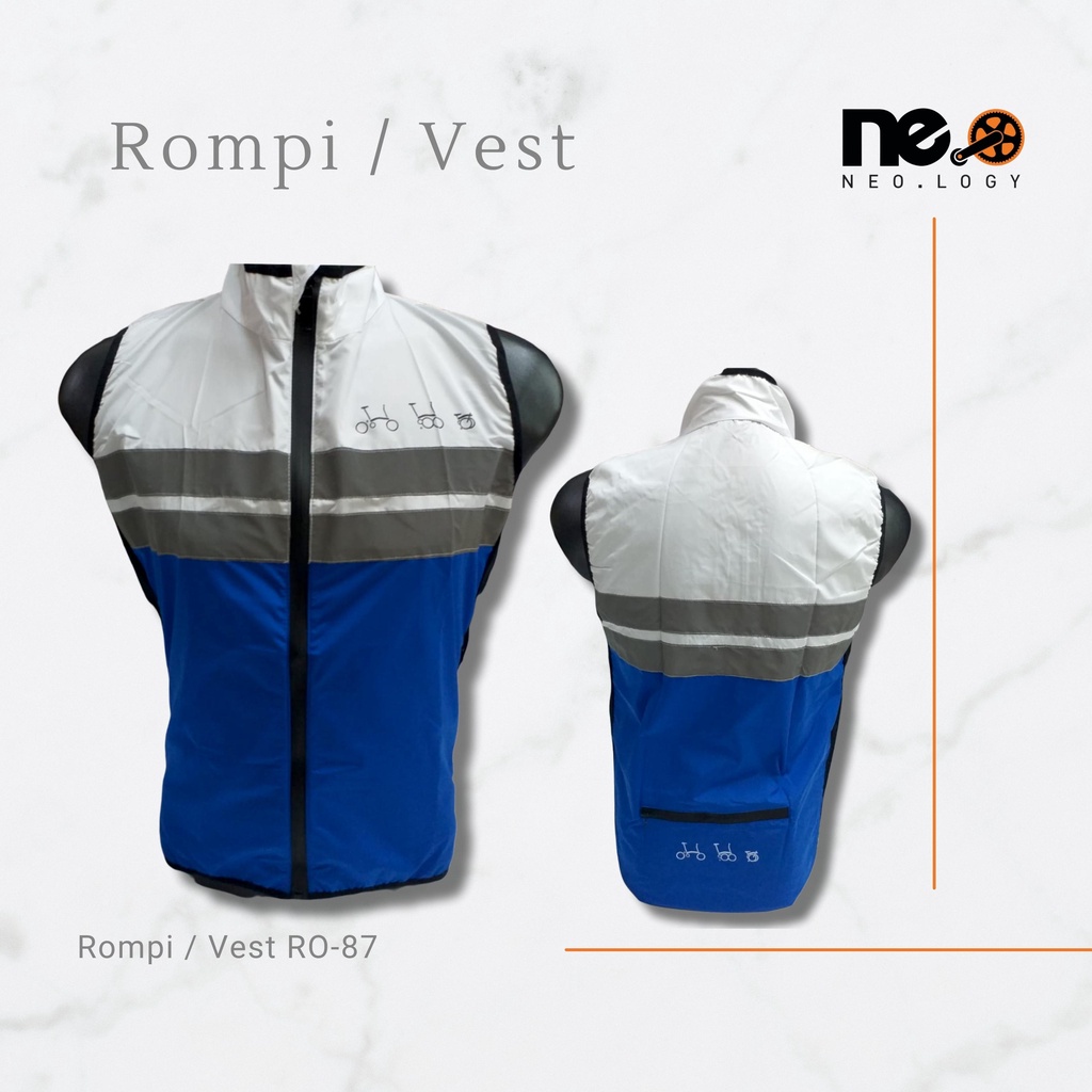 Rompi Pria Vest Lipat Jaket Bersepeda Lipat Olahraga Gowes