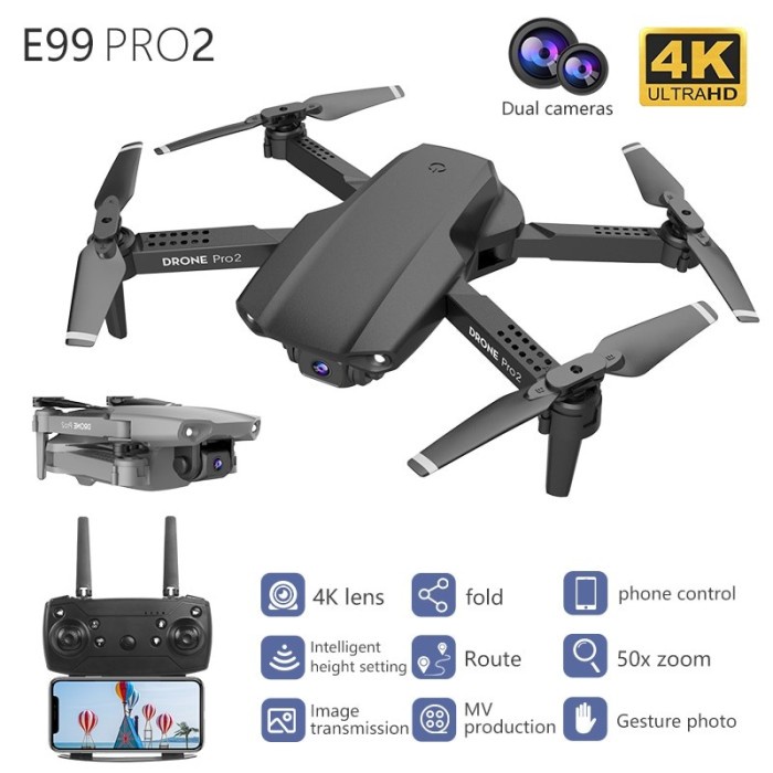DRONE MINI MURAH E99 E-99 MINI DRONE PEMULA DUAL CAMERA 4K WIFI FPV