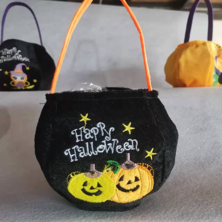 TABB tas halloween pumpkin trick or treat goodie bag flanel bulu