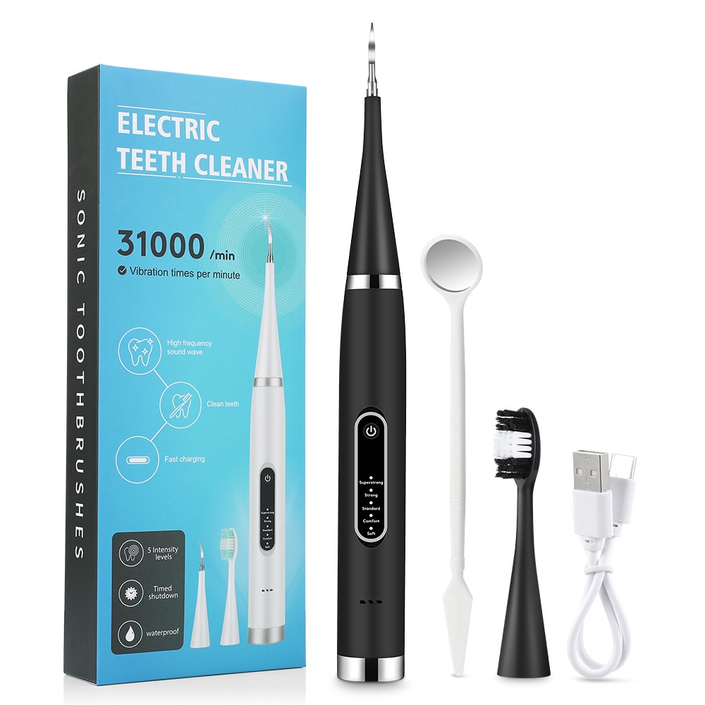 Dental Scaling Alat Pembersih Karang Gigi Sonic Elektrik 1 Set 5 Modes Perawatan / Whiten Teeth Tartar Remover Tool