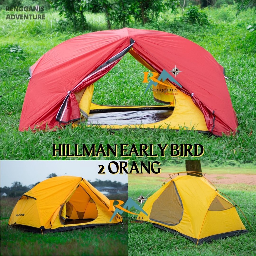 Tenda Camping HILLMAN Early Bird 2 Orang Camping 2 - 3 Orang Frame Alloy