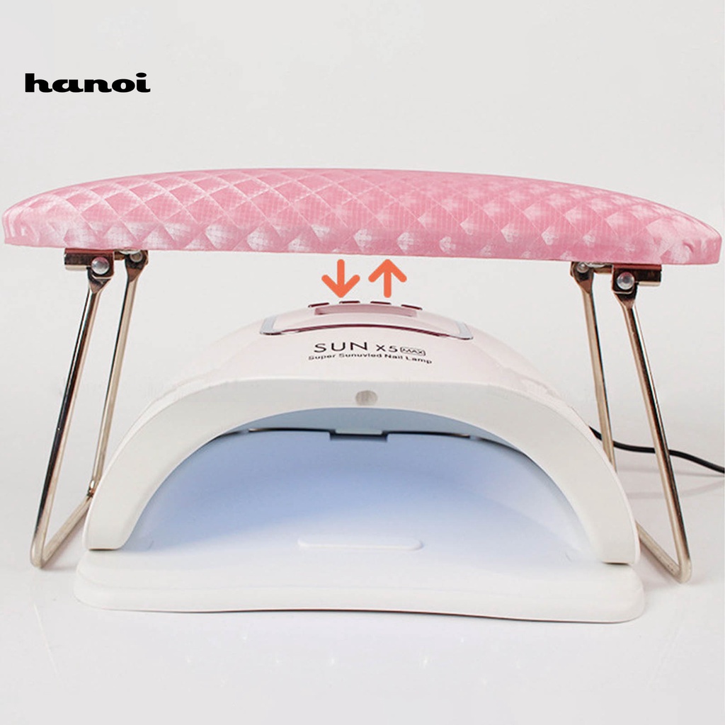 Hn * Nail Art Bantal Tangan Dengan Stand Stainless Steel Profesional Penopang Pergelangan Tangan Lembut Manicure Arm Rest Cushion Aksesoris Kuku