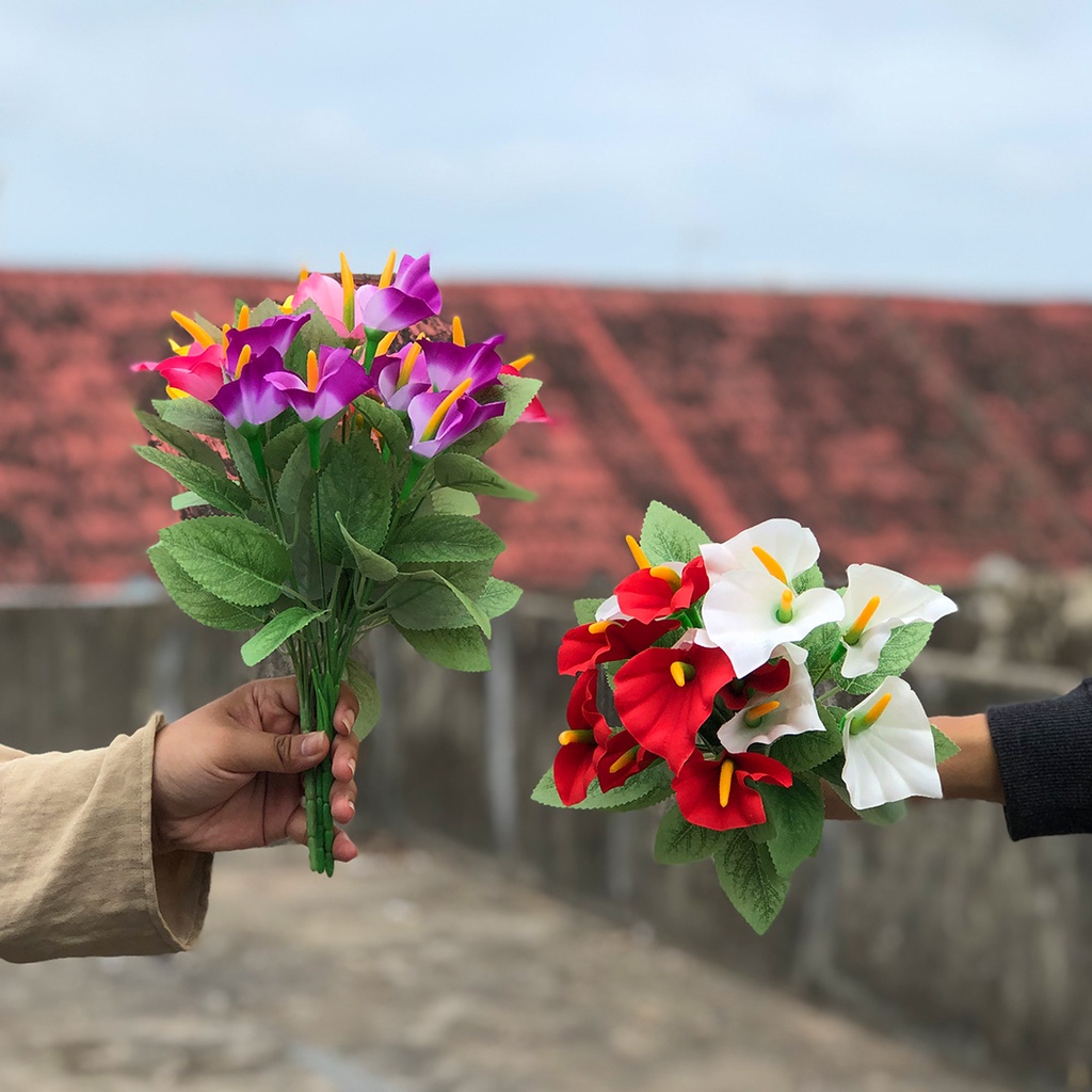 Bunga Bakung Lily Hias Plastik Artifical Bouqet Flower Pajangan Dekorasi Rumah Import Azgalery PBP157