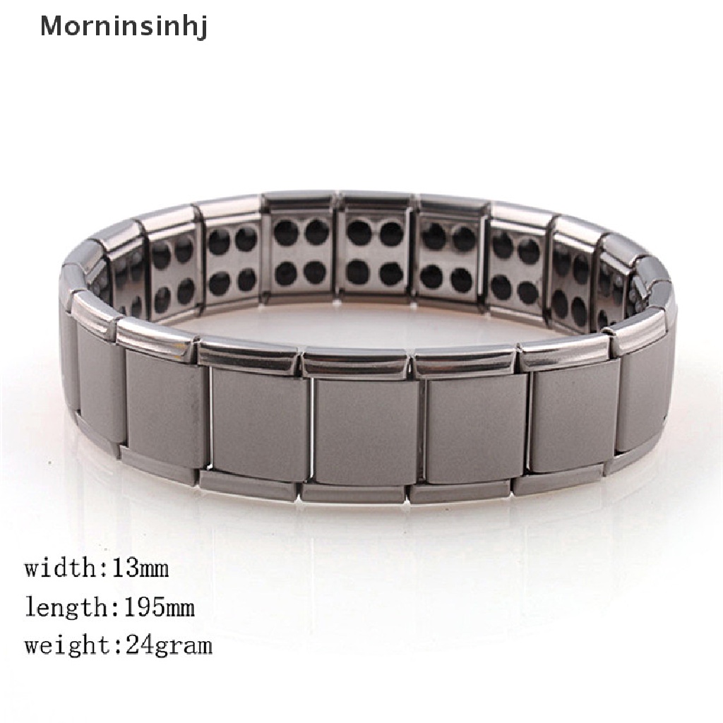 Mornin Gelang Titanium Steel Elastis Stretch Untuk Pria Wanita Energi Kesehatan Bangle id