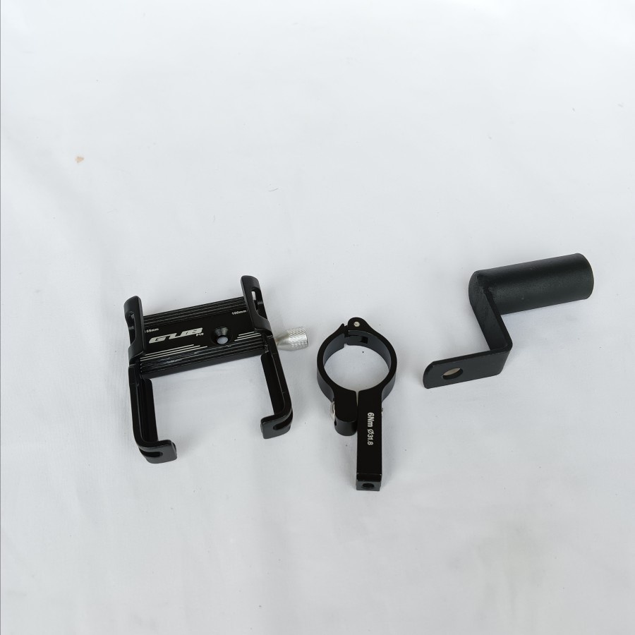 PAKET BRACKET BREKET LAMPU SPION SAMPING DAN HOLDER HP GUB HITAM