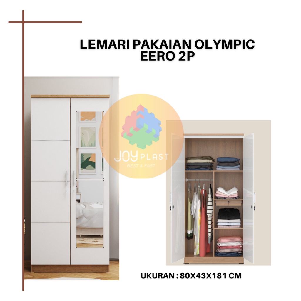 Lemari Pakaian Olympic Eero 2 Pintu/ 3 Pintu / Lemari Kayu 2P/ 3P