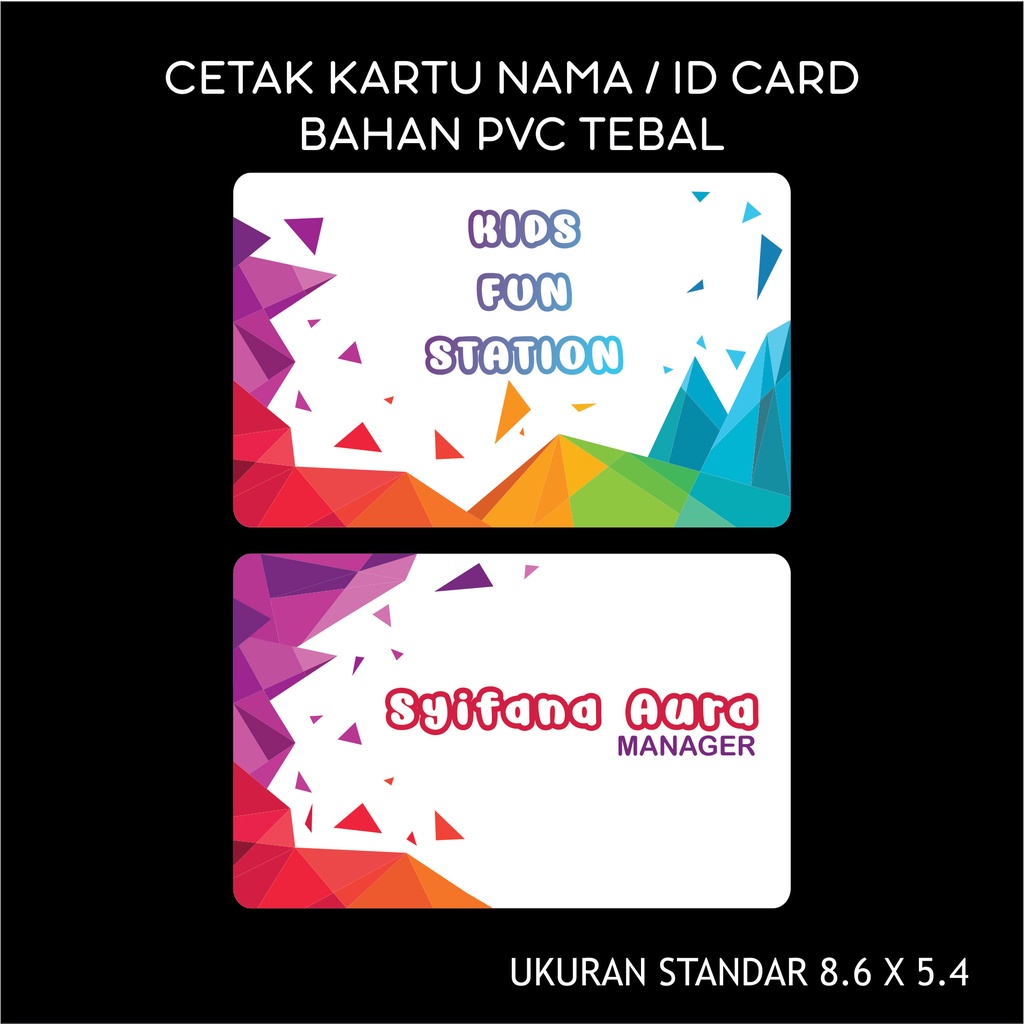 

ID CARD / KARTU NAMA bahan PVC tebal