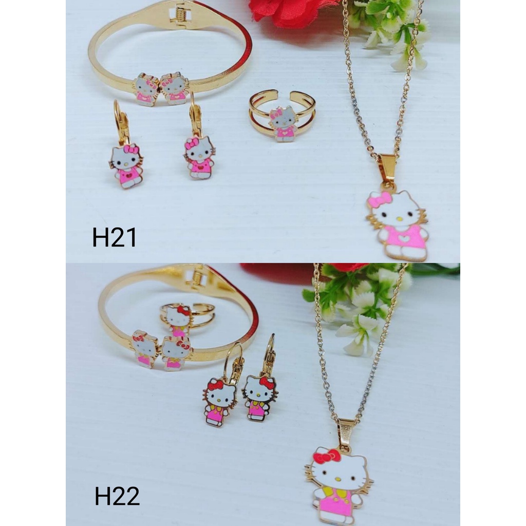 Titanium Set Perhiasan Anak Kalung/Gelang/Anting H21/H22