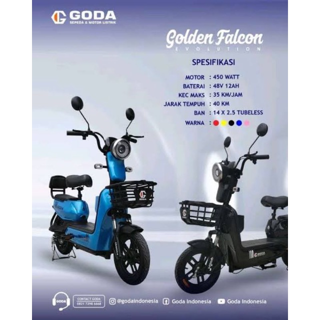 Sepeda Listrik Goda 145 falcon 500watt