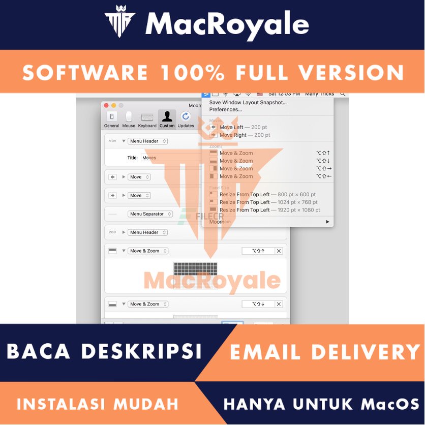 [MacOS] ManyTricks Moom Full Version Lifetime Full Garansi