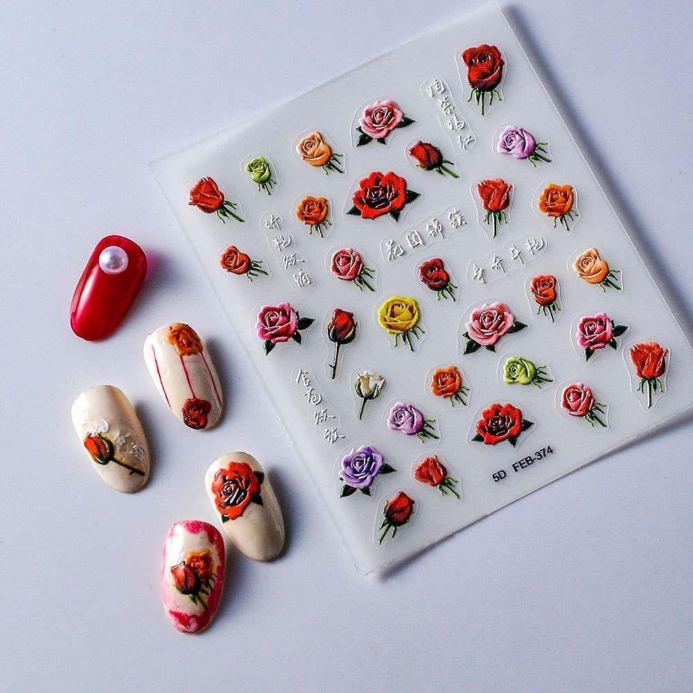 AUGUSTINA Agustina Stiker Kuku Cina Gaya Cina Perekat Diri Beijing Opera Plum Bossom Awan Nail Art Dekorasi