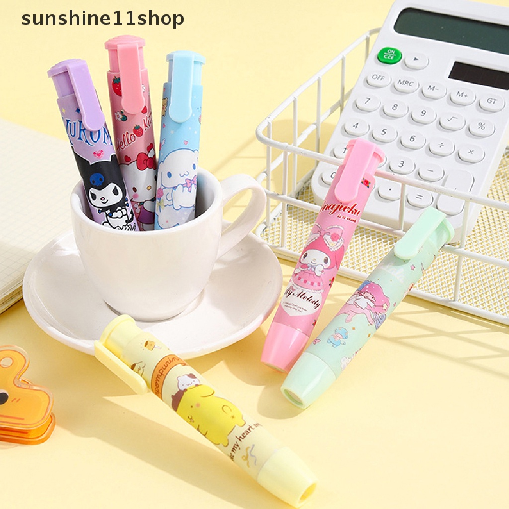 Sho Lucu Kreatif Ditarik Penghapus Kartun Kawaii Manis Menekan Penghapus Pensil Karet Lembut Refill Core Untuk Anak-Anak Art Wrig Erasers Pen Alat Tulis Kantor N