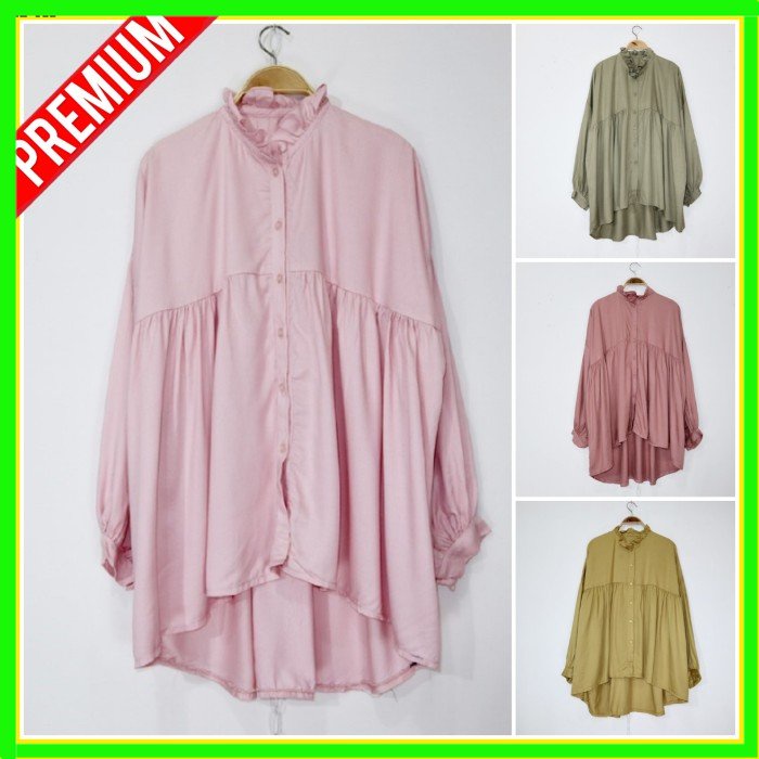 K03 ATASAN JUMBO WANITA LD 130 POLOS BLOUSE BIG SIZE LENGAN PANJANG OK BAJU WANITA BUSUI FRIENDLY FU