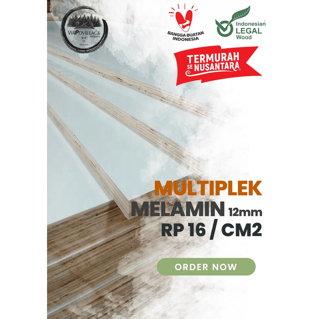 Multiplek Melamin 12mm 12 mm - Multiplek Melamine - Multiplek Putih - Multiplek - Multiplek Custom -