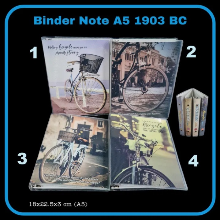 

AS888 - MAP BINDER / BINDER NOTE FANCY MOTIF BICYCLE / SEPEDA 20 RING UKURAN A5