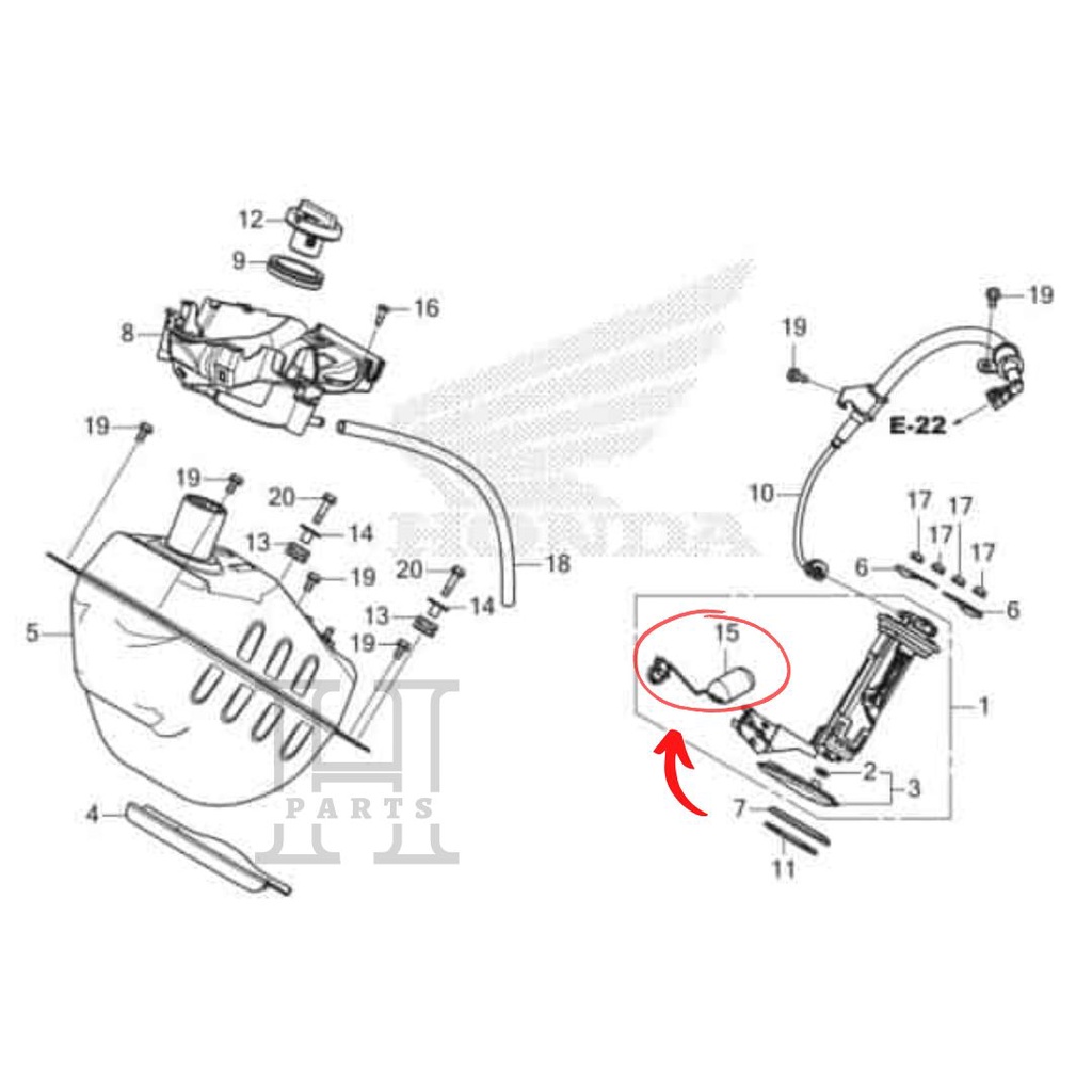 PELAMPUNG TANGKI BENSIN FUEL UNIT ADV PCX 150 160 37800-K97-T01 ASLI ORIGINAL AHM HGP HONDA