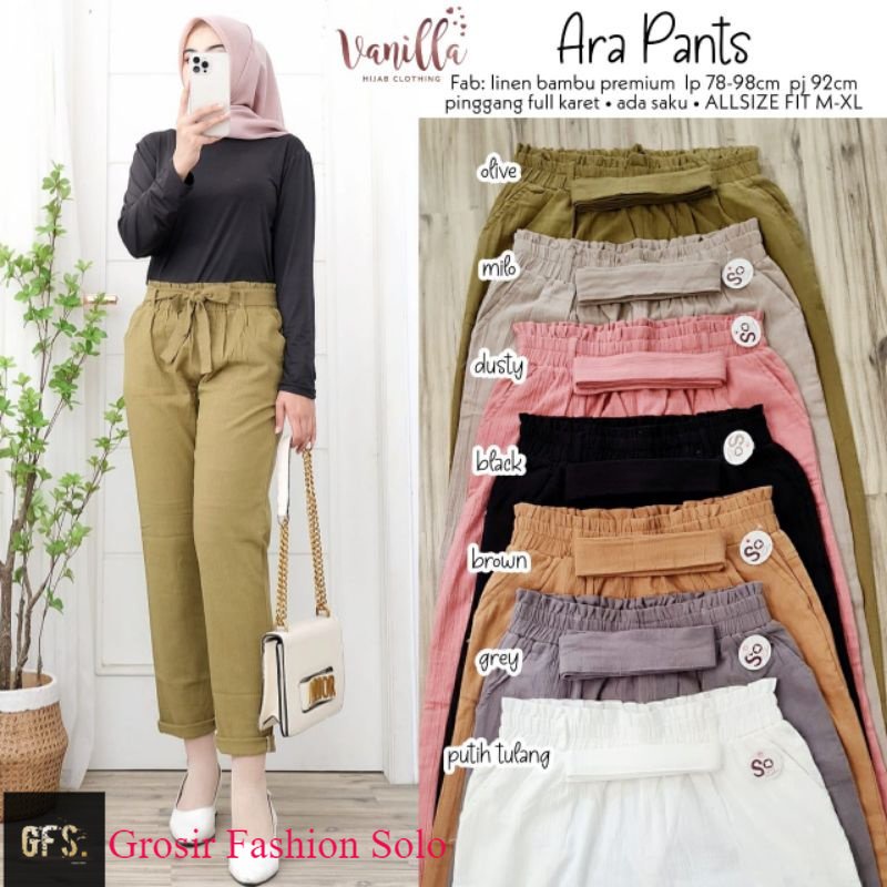 Ara Pants Celana Linen Bambu By Vanilla