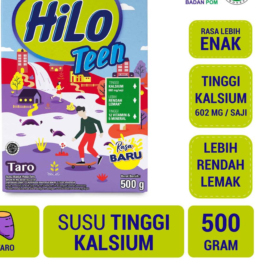 

☝ HiLo Teen Taro 500 gr - Susu Tinggi Kalsium ✱