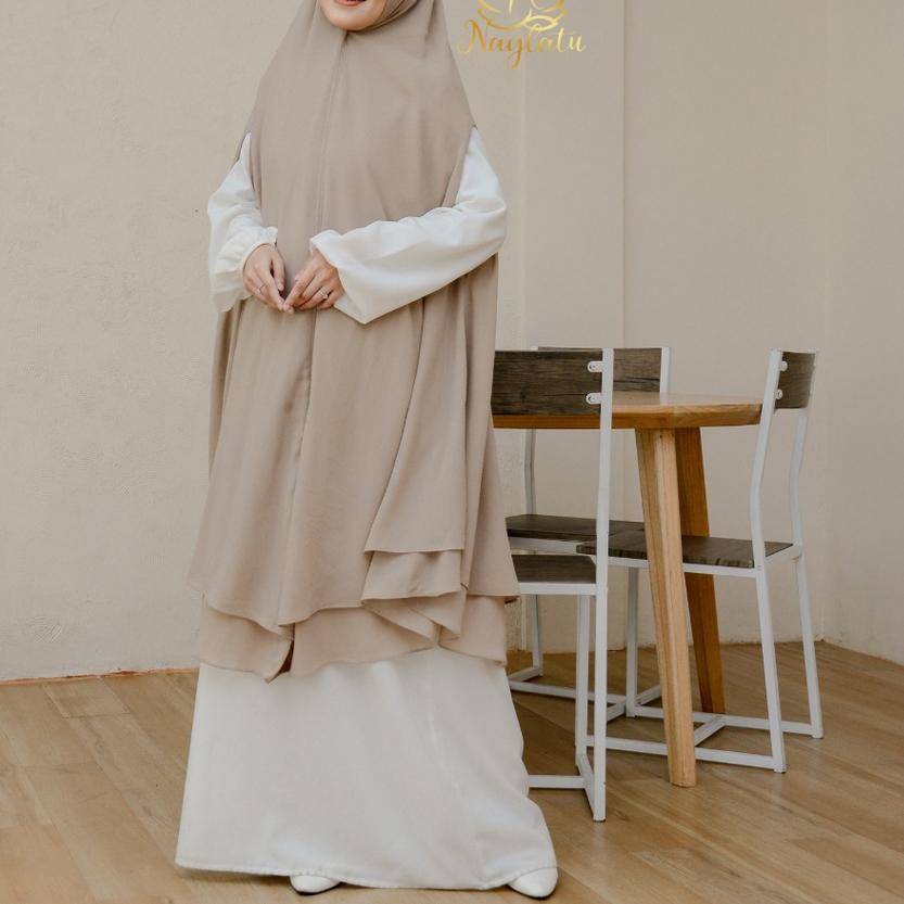 ♝ Jilbab Hijab Khimar Syari Bolong Lengan Hikmah Ceruty Babydoll ☏