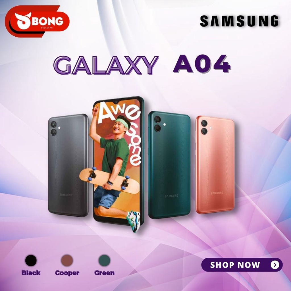 Smartphone SAMSUNG GALAXY A04 4/64GB GARANSI RESMI NEW