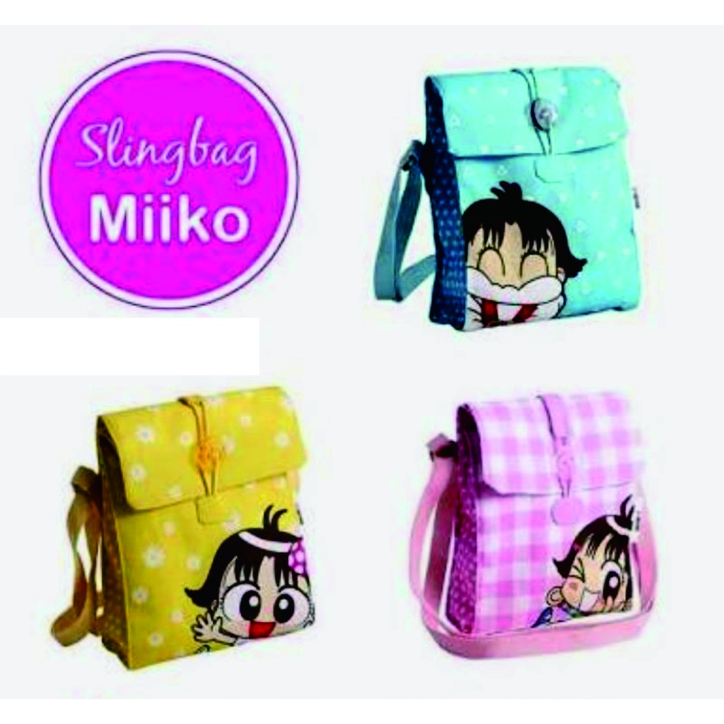 Tas Selempang Sling Bag Karakter Miiko Original Tas Sekolah Tas Lucu