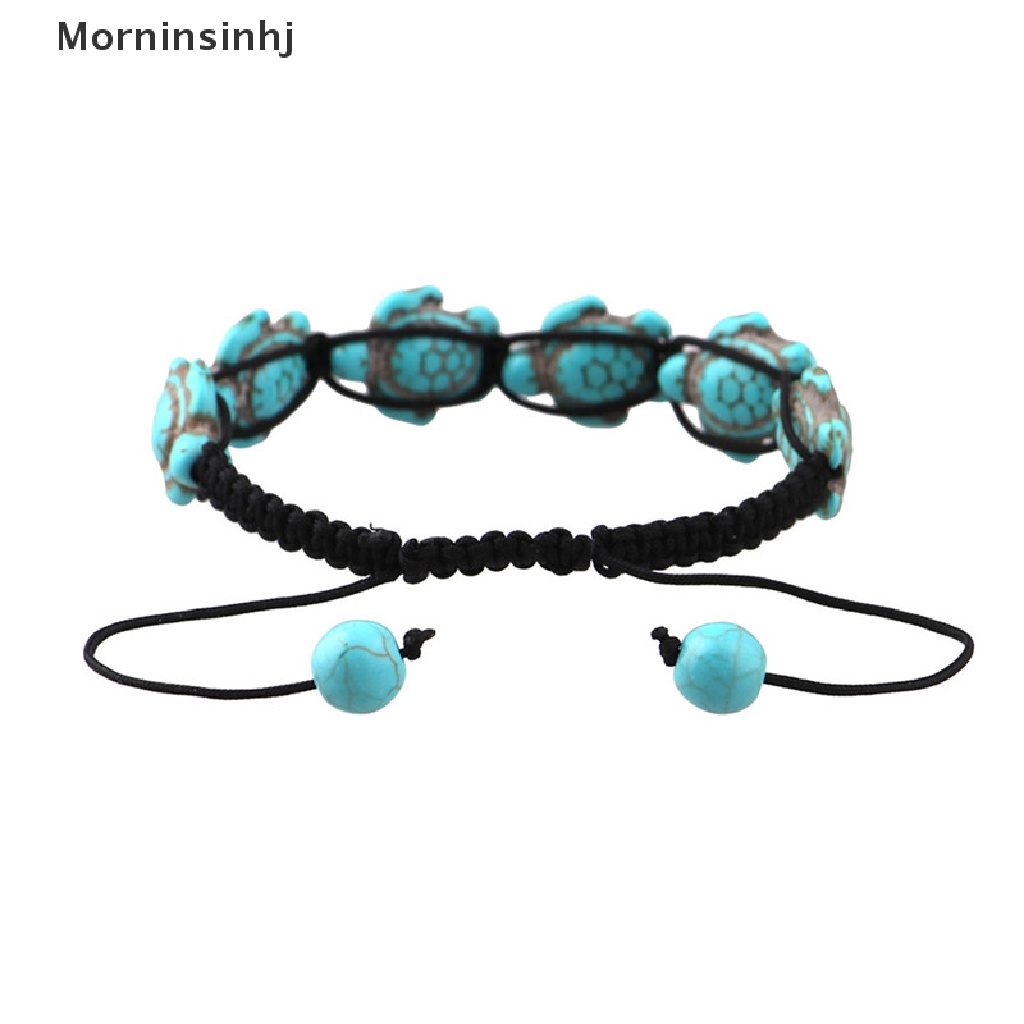 Mornin Vintage Bohemia Bangle Turquoise Turtle Gelang Tali Kepang Adjustable Perhiasan id