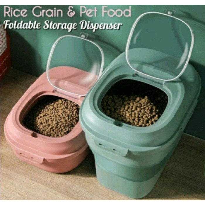 BAROKAH GAMIS KONTAINER PRAKTIS SERBAGUNA / Foldable pet food storage bucket