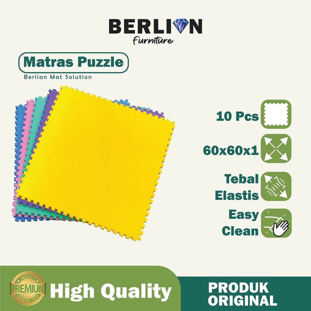 Matras Puzzle 60x60 Tbl 1 Cm isi 10 Pcs / Alas Lantai / Playmat