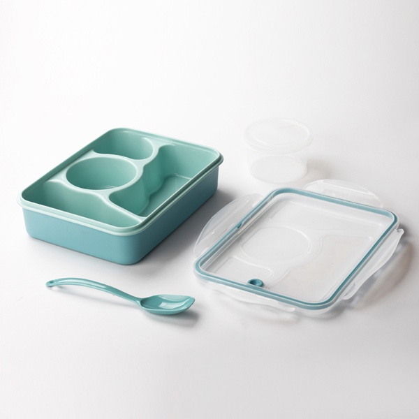 Yooyee Lunch Box Kotak Tempat Bekal Makan Anak 4 Sekat Dengan Mangkok Sup