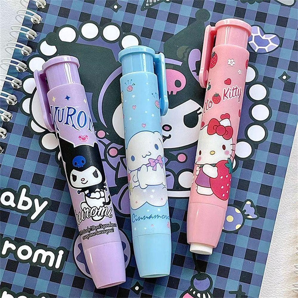 Lanfy Penekan Penghapus Alat Tulis Anime Kuromi Mymelody Kartun Cinnamoroll Pen Type Eraser